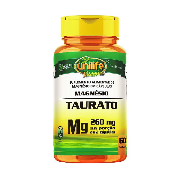 Taurato Magnesio Unilife 130mg 60 Capsulas