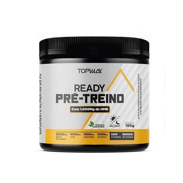 Pre Treino Ready HMB s/ Cafeina Frutas Vermelhas Topway 1000mg 195g