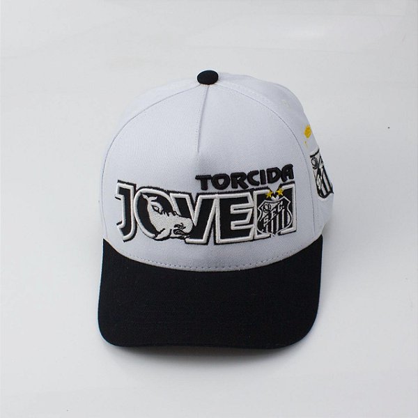 Boné Torcida Jovem Santos Aba Preta Oficial Ajustável