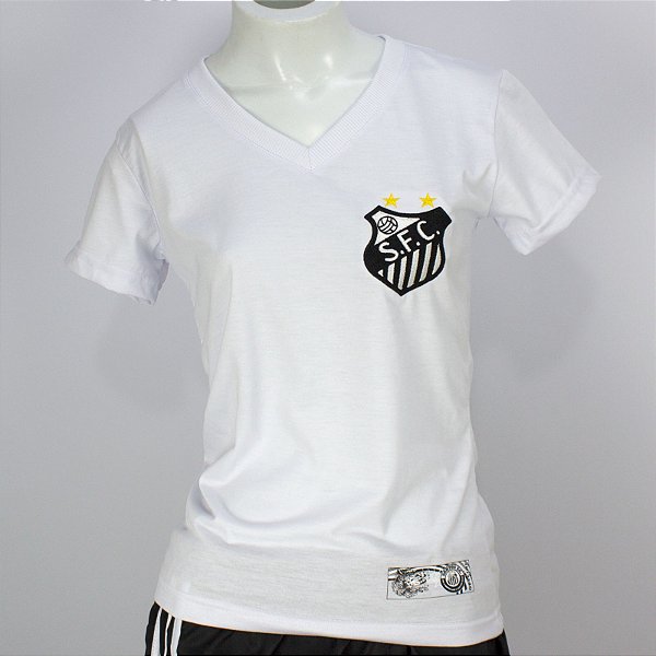 Camiseta Torcida Jovem Santos Retrô Punição Bordada Feminina Oficial