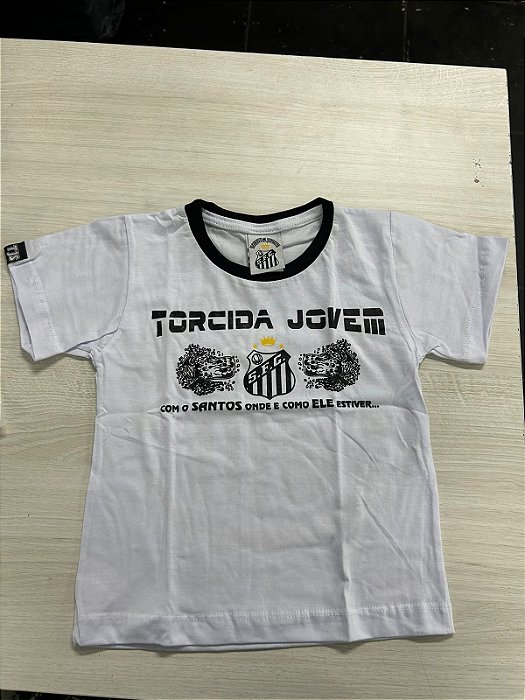 Camiseta Torcida Jovem Santos 2 Baleias Infantil Oficial