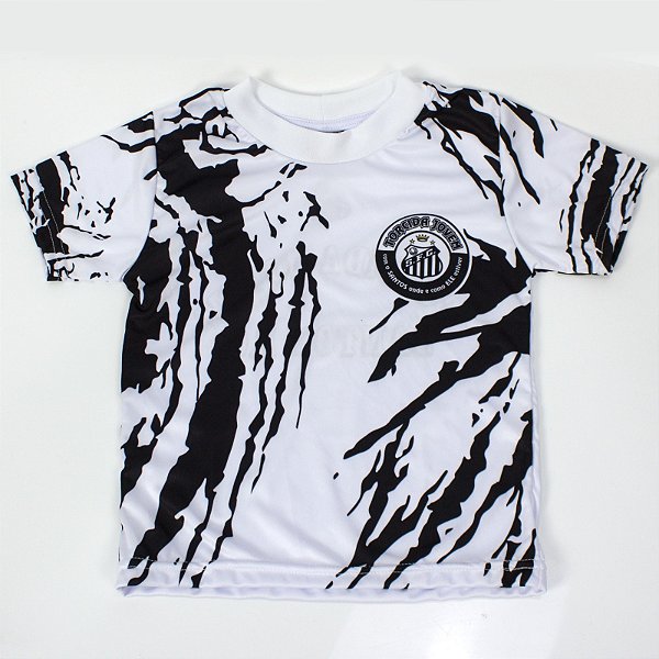 Camiseta Torcida Jovem Santos Rajada Infantil Oficial