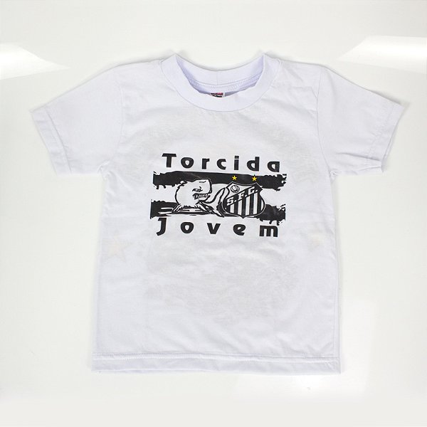Camiseta Torcida Jovem Santos Baleia Com Símbolo Infantil Oficial