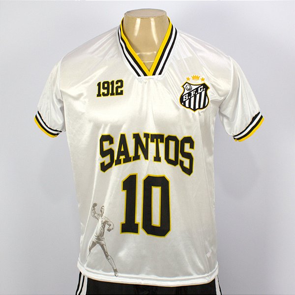 Camiseta Torcida Jovem Santos SFC Pelé Branca Oficial