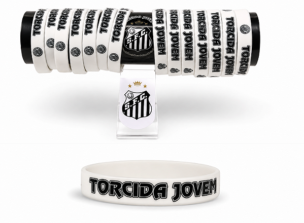 Pulseira de Silicone Branca Torcida Jovem Oficial