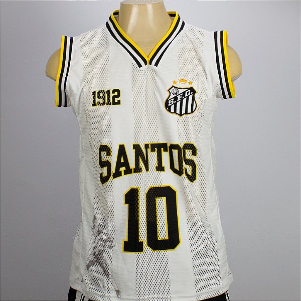 Outlet Sem Troca - Regata Torcida Jovem Santos SFC Pelé Branca Oficial
