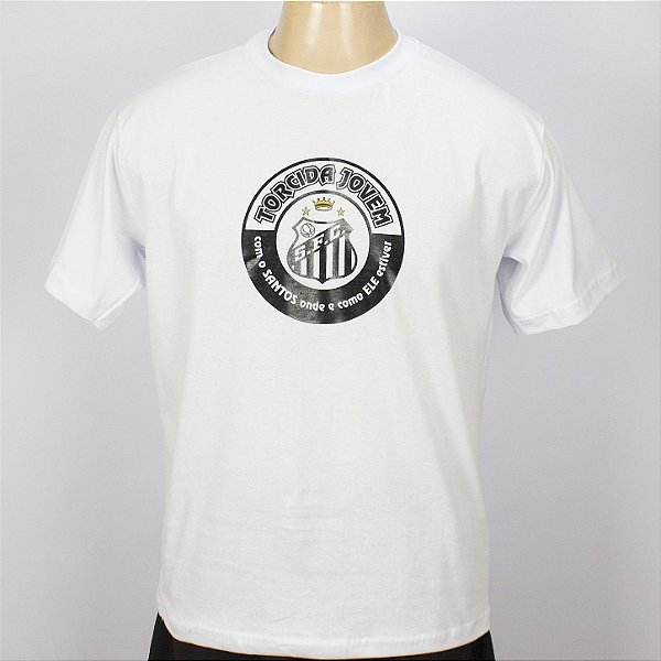 Outlet Sem Troca - Camiseta Torcida Jovem Santos Logo Coroa Oficial