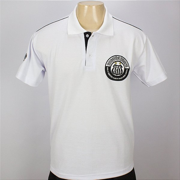 Outlet Sem Troca - Polo Logo Gola Branca Torcida Jovem Oficial