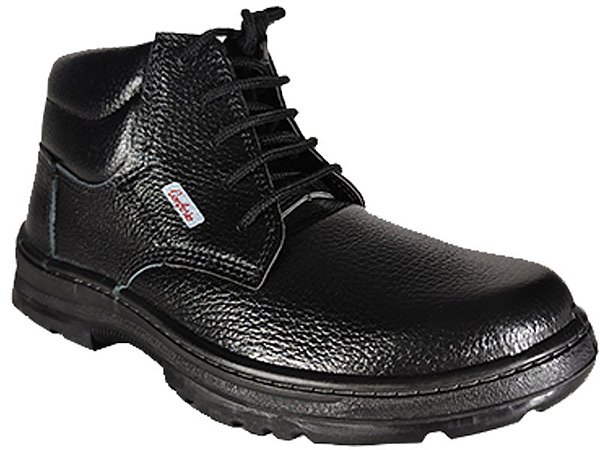 Botina Conforto Amarrar BV111-400 - PU Preta Couro Flor - C.A: 7236