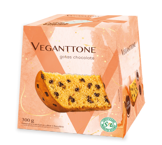 Veganttone (Panettone Gotas sabor Chocolate - 300g) - unidade