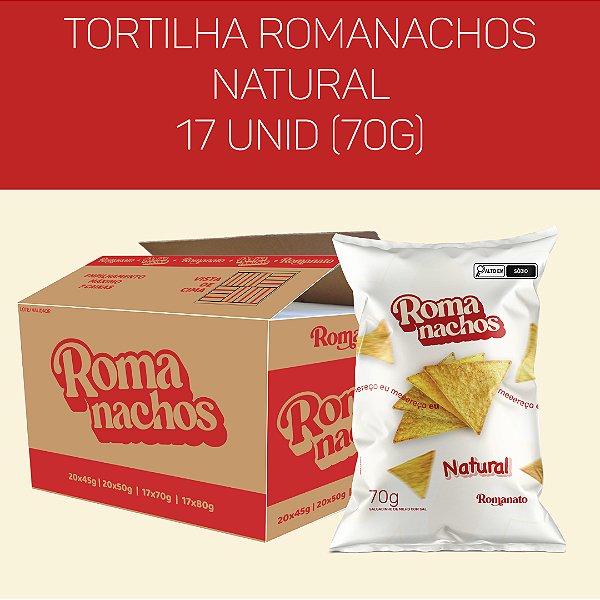 CAIXA FECHADA - 17 UNIDADES ROMANACHOS NATURAL 70G