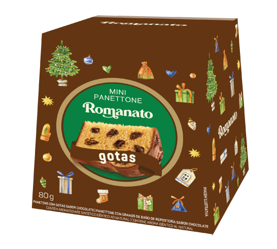 Mini Panettone de Gotas sabor Chocolate -Cartucho (80g)