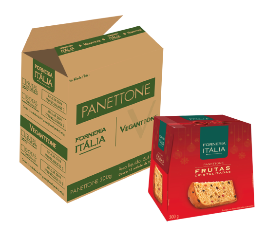 Panettone Forneria Itália - Frutas Cristalizadas | 300g - Cx Fechada com 18 unid
