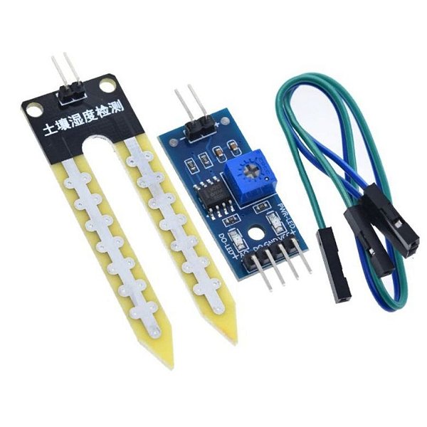 SENSOR DE UMIDADE DO SOLO HIGRÔMETRO COM MODULO E CABOS