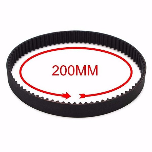 CORREIA DENTADA GT2 FECHADA 200MM 100 DENTES COM LARGURA 6MM