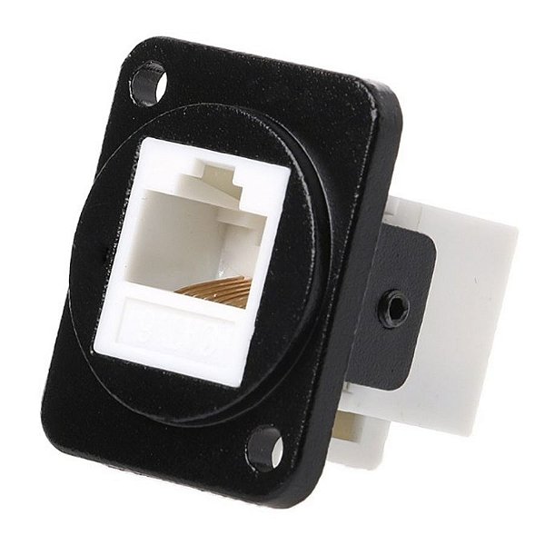 ADAPTADOR PLUG RJ45 CAT6 FÊMEA/FÊMEA PARA PAINEL