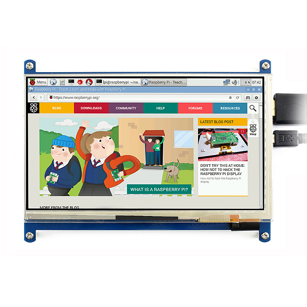 TELA LCD WAVESHARE HDMI 7 TOUCH 1024X600 RASPBERRYPI