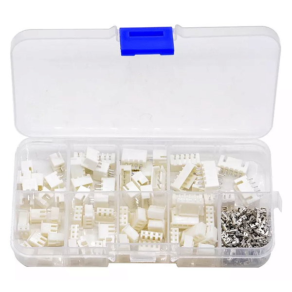 KIT CONECTOR 230 PEÇAS JST XH 2/3/4/5 VIAS + TERMINAIS
