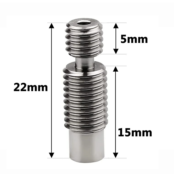 GARGANTA COM TEFLON EXTRUSORA E3D V6 PARA FILAMENTO 1,75MM