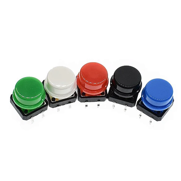CHAVE DE PULSO TIPO PUSH BUTTON 12X12MM COM CAPA COLORIDA