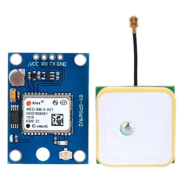 MÓDULO GPS UBLOX NEO-6M GY-GPS6MV2 COM ANTENA CERÂMICA