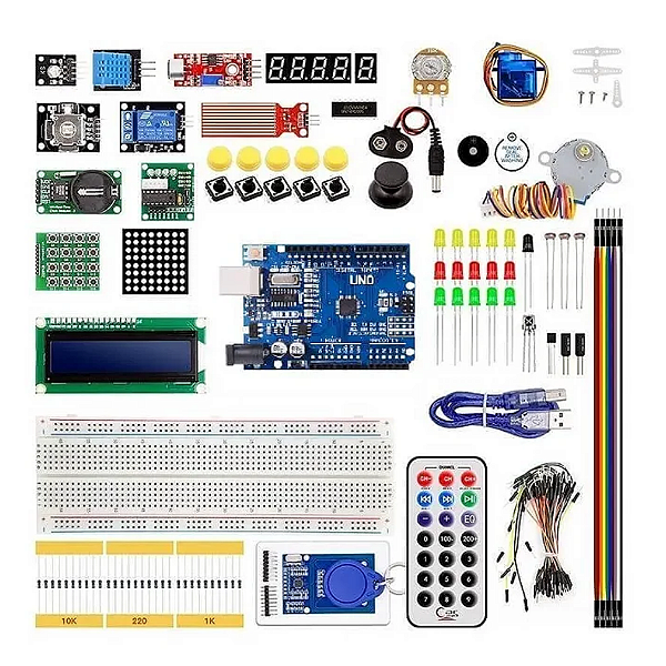 KIT ARDUINO UNO AVANÇADO COM MALETA PLÁSTICA