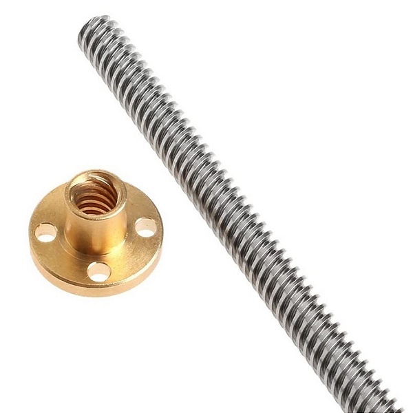 FUSO TRAPEZOIDAL TR8 100MM PASSO 2MM COM CASTANHA