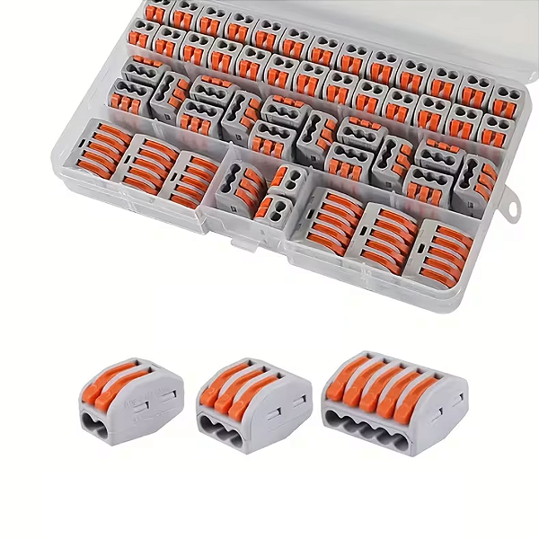 KIT CONECTOR EMENDA 2,3,5 VIAS PARA FIOS COM 60 PEÇAS