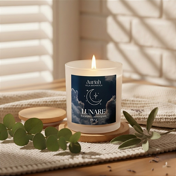 Vela Aromática Refrescante - Lunare | Eucalipto e Capim-Limão