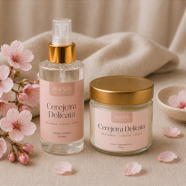 Kit Cerejeira Delicata | Vela + Home Spray