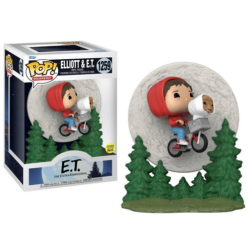 Funko Pop Moments: E.T. 40th Anniversary - Elliot and E.T. Flying (Glow-in-the-dark) #1259 (caixa com detalhes)