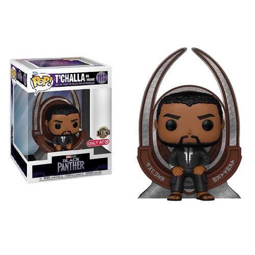 Funko Pop Deluxe Marvel: Black Panther Legacy S1 - T'Challa on Throne (Target Exclusive) #1113 (caixa com detalhe)