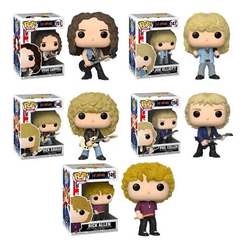 Funko Pop Rocks: Def Leppard 3.75" Collectible Vinyl Figures (Set of 5)