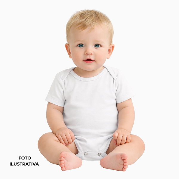 Body infantil para sublimação branco manga curta 100% poliéster Premium