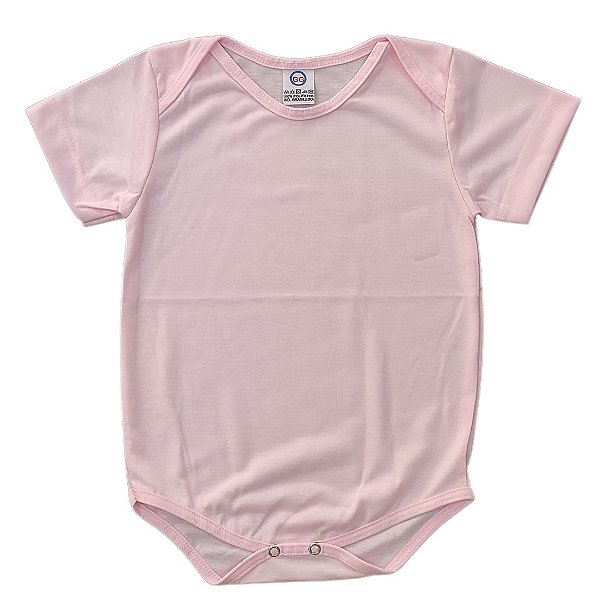 Body para sublimação rosa bebê manga curta 100% poliéster Premium