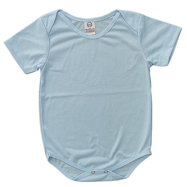 Body para sublimação azul bebê manga curta 100% poliéster Premium