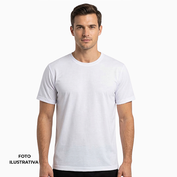 Camisa para sublimação tradicional branca gola punho 100% poliéster Premium