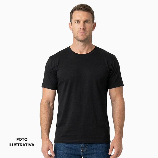 Camisa tradicional preta gola punho malha 100% poliéster Premium