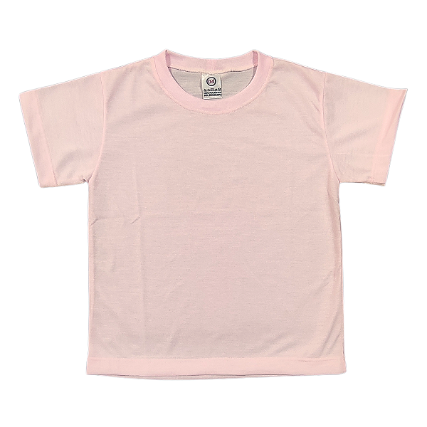 Camisa para sublimação Infantil rosa bebê gola punho 100% poliéster Premium