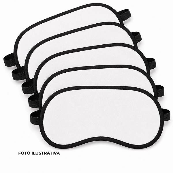 Máscara tapa olho para sublimação branca em neoprene kit com 5 unidades