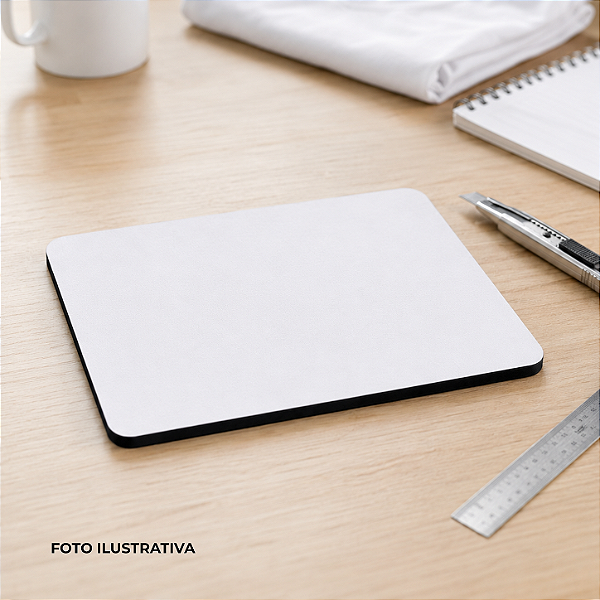 Mouse pad para sublimação retangular branco em neoprene 22x18cm Kit c/ 5 unidades