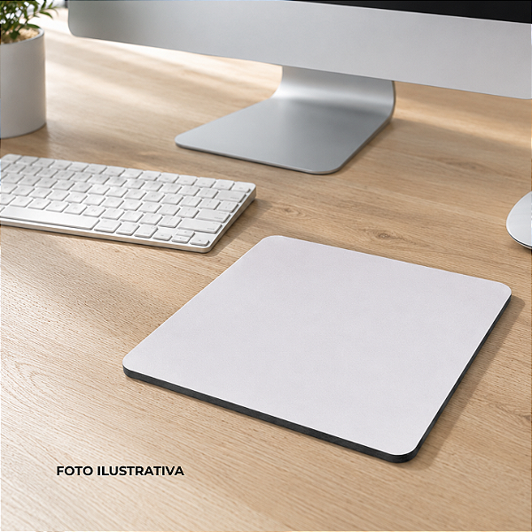 Mouse pad para sublimação quadrado branco em neoprene 20x20cm Kit c/ 5 unidades