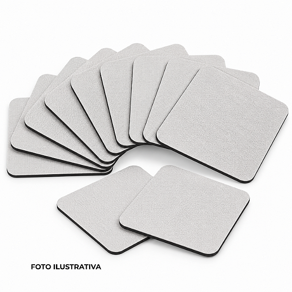 Porta copos para sublimação quadrado branco em neoprene 09x09cm Kit c/ 10 unidades