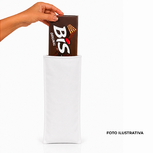 Saquinho para BIS para sublimação em oxford branco 100% poliéster 23cm x 09cm sem cordinha