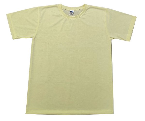 Camisa para sublimação tradicional amarelo bebê gola punho 100% poliéster