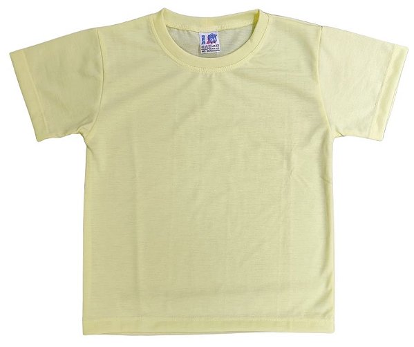 Camisa para sublimação infantil amarelo bebê gola punho 100% poliéster Premium