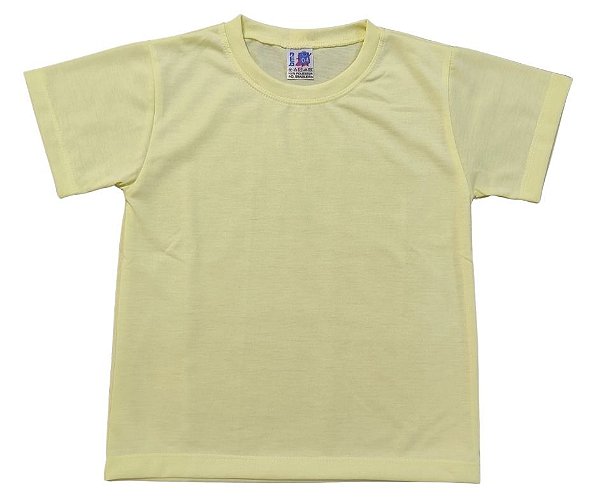 Camisa para sublimação infantil amarelo bebê gola punho 100% poliéster Premium