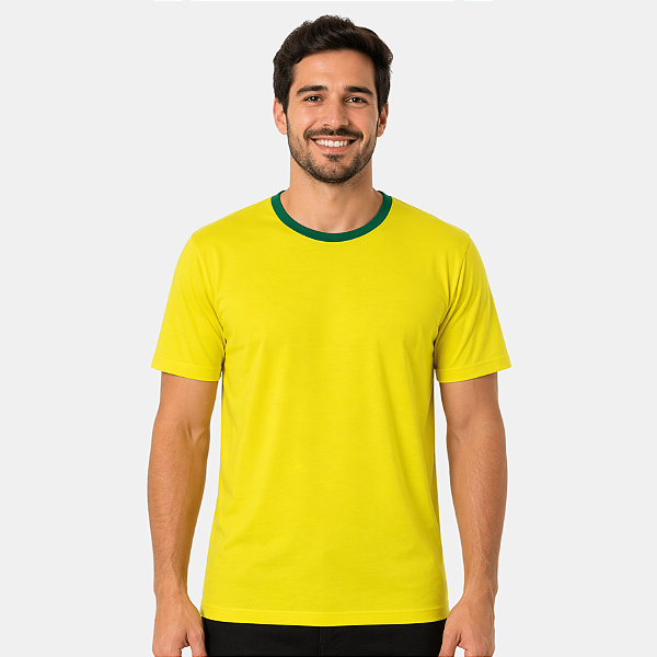 Camisa para sublimação tradicional coleção temática amarelo e verde 100% poliéster premium