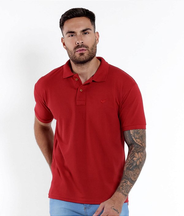 Camisa Polo Básica Vermelha - DAZE MODAS