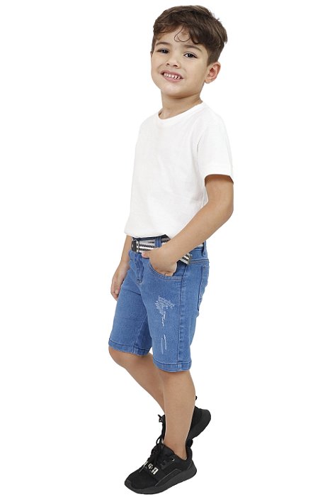 Bermuda Infantil Sarja Jeans Médio